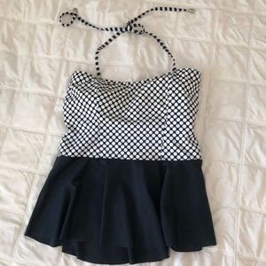 Lime Ricki Black Peplum Swim Suit